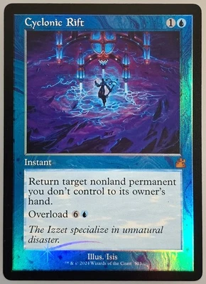 MTG Magic The Gathering: Cyclonic Rift Retro Frame Foil, Ravnica Remastered, NM - Image 1 of 2