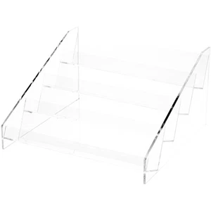 Plymor Acrylic Tilted-Back Flanged Stairs 6.75" H x 12.5" W x 11.5" D - Picture 1 of 1