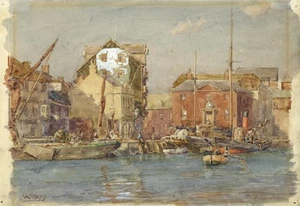 Harold William Stagg - Aquarell Gemälde - Poole Harbour - Bild 1 von 6