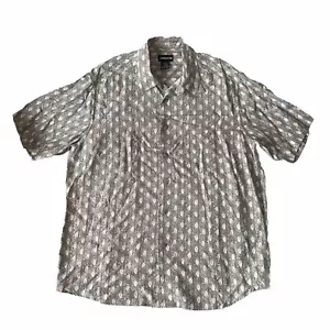 Vintage 80/90er Claiborne Herren L Button Down Hemd Rayon Leaf hellbraun - Bild 1 von 10