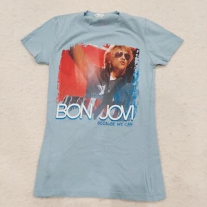 Jon Bon Jovi T-SHIRT Girls Size Small Light Blue Rock N Roll Music 90's Band - Picture 1 of 8