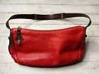 Petusco Leather Handbag Red and Brown Leather Accents Made in Spain