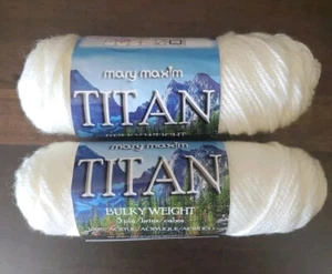 2 Skeins Color Natural Mary Maxim Titan Yarn Acrylic Bulky Weight 3 Ply 3 oz - Picture 1 of 5