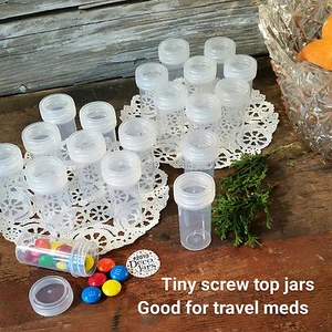 50 Tiny Tubes Vial Pills Tablet Container Clear Cap Geocache #2810 DecoJars USA - Picture 1 of 5