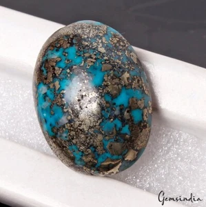 Persian Turquoise Neyshabur Oval Shape Cab Not Stabilized, %100 Natural~64.20 Ct - Picture 1 of 6