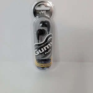 JVC Gumy Plus Olive Black Wired Noise Isolation Earbuds Remote+Mic NEW HA-FX65MB - Picture 1 of 7