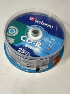 verbatim 25 pack CD R discs 700 MB 80 MIN 52X colored - Picture 1 of 4