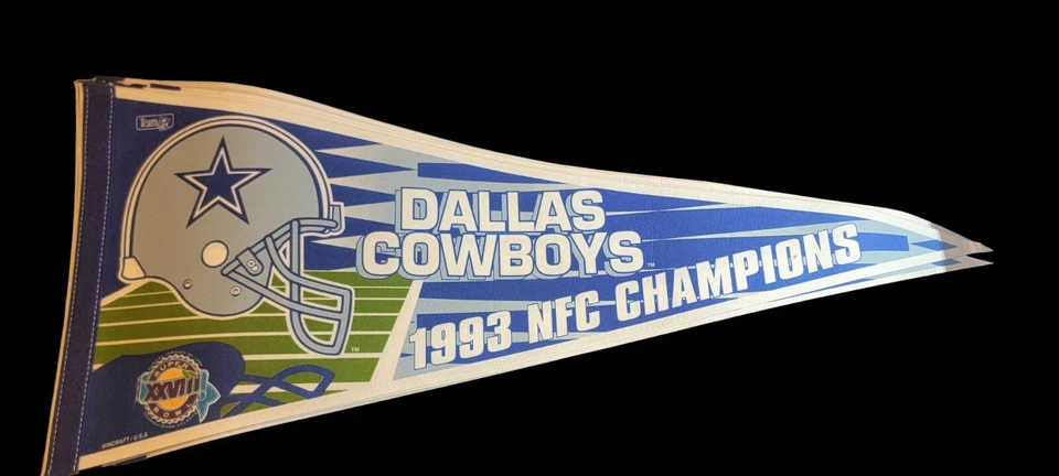 Dallas Cowboys 1993 NFC Champions Super Bowl XXVIII Pennant  - Image 1 of 1