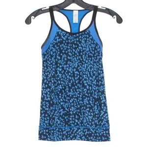 Ivivva Girls Tank Top Built In Bra Racerback Star Activewear Blue Size 12 CP - Picture 1 of 5