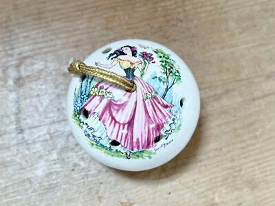 VINTAGE CERAMIC POMANDER ROUND DESIGN DAINTY MISS PATTERN - Image 1 of 4
