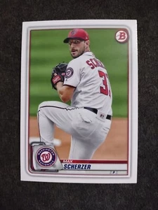 2020 Bowman Max Scherzer #53 Washington Nationals Baseballkarte - Bild 1 von 2