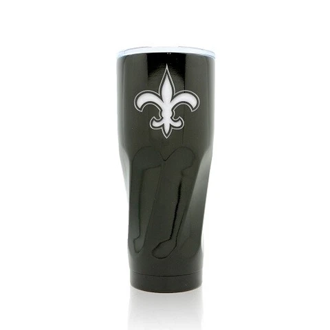 UNIQUE NEW ORLEANS SAINTS STAINLESS STEEL TUMBLER WITH PUSH ON LID AND SPOUT Cover