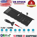 DXGH8 Battery/Charger For Dell XPS 13 9370 9380 2018 Series 0H754V P82G 52Wh