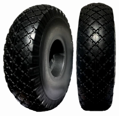KETO PLASTICS PAIR OF 10" PUNCTURE PROOF SOLID TYRES ONLY 3.00-4 - SELF ASSEMBLY REQUIRED