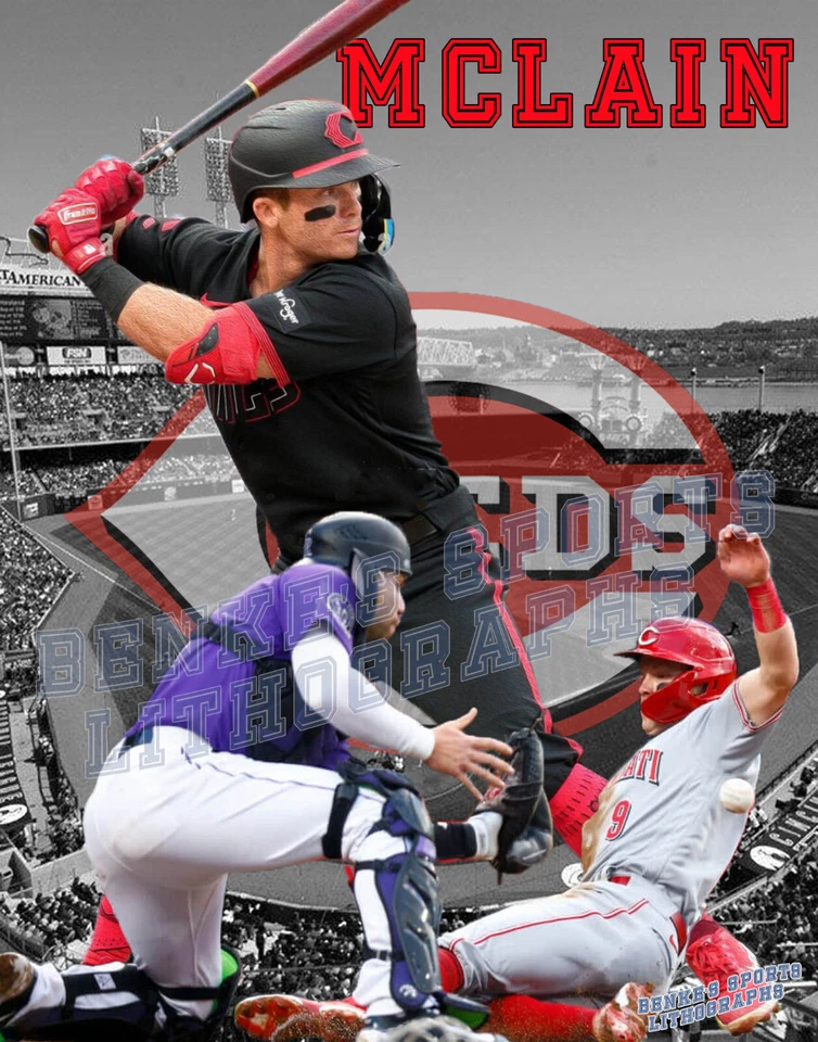 Cincinnati Reds Lithograph print of  Matt McLain 2023 11 x 14 - Image 1 of 1