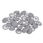 30Pcs Fabric Cloth Covered Button 20Mm Round Metal Sewing Buttons, Grey