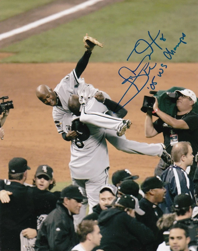 CARL EVERETT CHICAGO WHITE SOX 2005 WS CHAMPS ACCIÓN FIRMADO 8x10 Foto 1 de 1