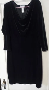 Liz Claiborne Black Velvet Dress with Split Sleeves Size XL - Picture 1 of 5