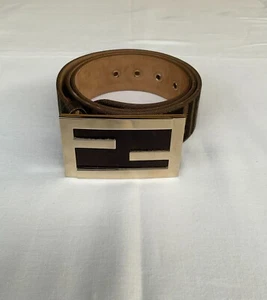 Cintura Fendi Zucca Vintage in tela e pelle con fibbia Double F 110CM - nuova - Foto 1 di 8