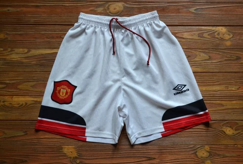VINTAGE MANCHESTER UNITED HOME FOOTBALL SHORTS 1994/1995 SOCCER UMBRO MENS M Cover