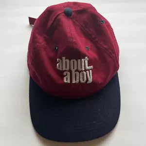 VINTAGE OTTO ABOUT A BOY (FILM) 2002 SEWN LOGO SNAPBACK BURGUNDY HAT CAP 2000s - Picture 1 of 3