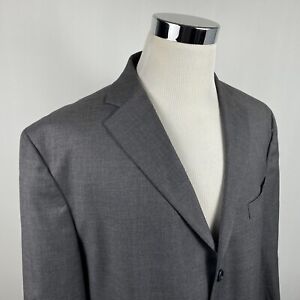 Nautica 46L Sport Coat Gray 100% Wool Three Button Fully Lined Formal Notch