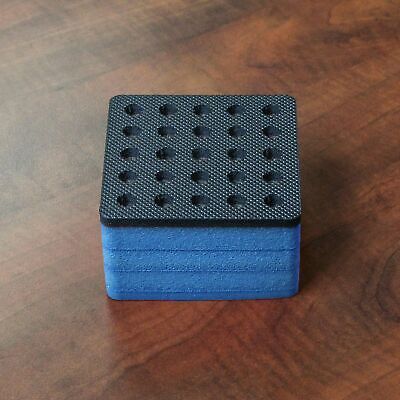 Test Tube Organizer Blue & Black Foam Rack Holds 25 Fits Up To 10mm • 8.98$