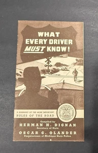 1943 "What Every Driver Must Know" Rules of the Road Brochure...Free shipping - Picture 1 of 5