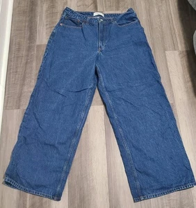Jean para mujer Abercrombie & Fitch Curve Love tiro medio pierna ancha talla 30 10R - Imagen 1 de 5