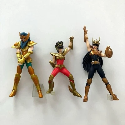 Saint Seiya Figures Set of 3 Bandai Pegasus Drake Aquarius Used - Image 1 of 4
