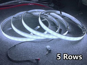 New- 5 Rows 15.5'' Pure White LED Wheel Ring Rim Lights Strobe Kit for Car Truck - Bild 1 von 9