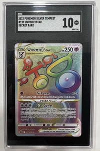 SGC 10 UNOWN VSTAR – SECRET RAINBOW RARE #199 – SILVER TEMPEST – GEM MINT - Picture 1 of 1