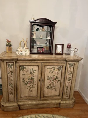 Vintage Pulaski "Oriental Treasures" Hand Painted Dining Cabinet - Image 1 of 4