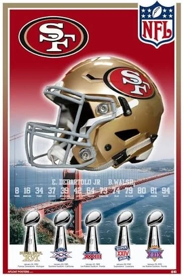 Cartel del equipo del Super Bowl de los 49ers de San Francisco NFL casco 12x8 pulgadas letrero metálico Foto 1 de 1