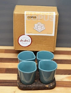 DEDAL - "Copus" Hand Made Ceramic Espresso or Serving Cup Set with Cork Trivet - Picture 1 of 10