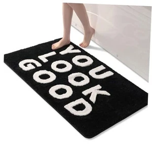 You Look Good Bath Mat Cute Black and White Bathroom Rugs Funny Bath Rug, Non - Picture 1 of 7