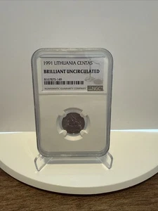 1991 LITHUANIA 1 CENTAS - NGC Brilliant Uncirculated - Picture 1 of 2