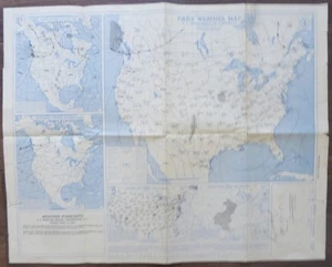 Lot of Two Vintage April 15 and 18, 1952 United States Daily Weather Maps - Picture 1 of 6