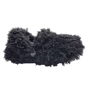 Zuecos Crocs clásicos forrados de piel peluda para mujer negros zapatos sin cordones talla 6 Foto 1 de 4