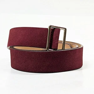 Calvin Klein Damen Wildleder Gürtel in Burgunderrot Silberfarbene Schnalle (UVP 48 $) - Bild 1 von 3