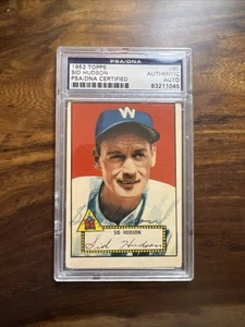 1952 Topps Sid Hudson 60 signiert PSA Auth  - Bild 1 von 5