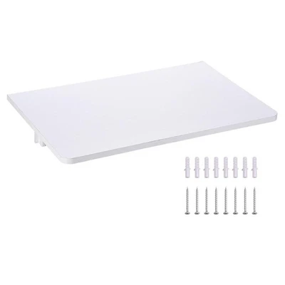 Wall Mounted Floating Folding Writing Table PC Computer Desk Home Office White - Image 1 of 4
