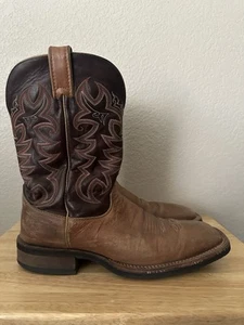 Justin Tekno Crepe 7051 Men’s Cowboy Boots Square Toe Brown Size 12D - Picture 1 of 20