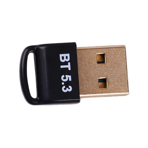 USB BT Adapter Delayless Gold Plated Plug 5.3 BT Dongle Transmitter Receiver NEW - Afbeelding 1 van 12