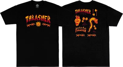 Thrasher Tee Sketch Black By Mike Gigliotti Premium Skateboard Magazine T-Shirt - image 1 of 4