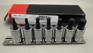 Proto 7pc 3/8" Drive 1/8” to 3/8" Hex Bit Socket Set w/ Rail J4990-7ST USA NEW - Picture 1 of 3