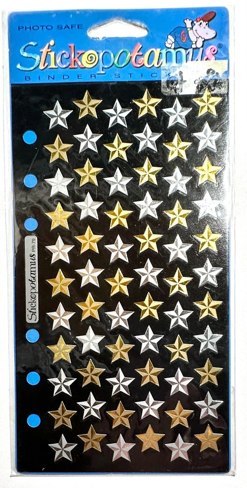 Golden Silver Stars Stickers Scrapbooking Card Embellishment Stickopotamus - Image 1 of 1