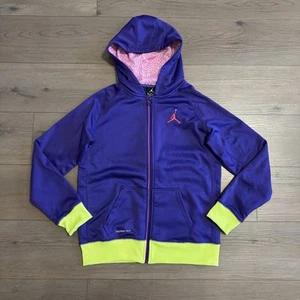 Nike Jordan Hoodie Girls XL (13-15 Yrs) Purple Hooded Fleece Full Zip Therma-Fit - Picture 1 of 21
