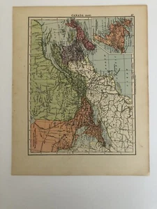 Map 1935: Canada East Old Original Vintage Colour Print Inset Newfoundland  Gift - Picture 1 of 12