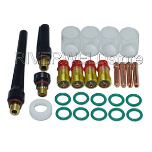 WP 17 18 26 TIG Welding Torch Stubby Gas Lens #10 Pyrex Cup Consumable Kit 26pk - Picture 1 of 9